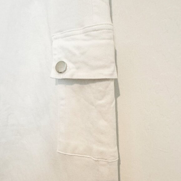 NEW Patrizia Luca High Rise Pull On Cargo Pants Roll Tab White NWOT Size Large - Picture 5 of 9